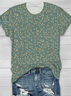 Women's Floral Print Casual Crew Neck Short Sleeve T-Shirt