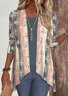 Women's Striped Print Casual Long Sleeve Cardigan