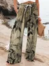 Women's  H-Line Baggy Pants Daily Going Out Pants Khaki Casual Printing Floral Spring/Fall Pants