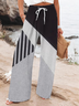 Women's  H-Line Baggy Pants Daily Going Out Pants As Picture Casual Printing Contrast Stitching Spring/Fall Pants