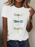 Women's Dragonfly Print Casual Round Neck Short Sleeve T-Shirt