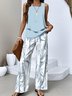 Casual Crew Neck Regular Fit Two-Piece Set With No