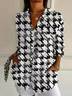 Regular Fit Casual Houndstooth Cotton Shirt