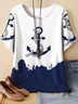 Dolman Sleeve Crew Neck Vintage Loose Linen T-Shirt