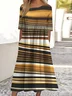 Crew Neck Cotton Casual Dress With No