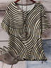 Linen Simple Striped Dolman Sleeve T-Shirt