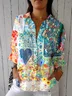 Shirt Collar Geometric Casual Loose Shirt