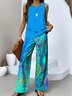 Casual Regular Fit Crew Neck Two-Piece Set