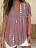 Shawl Collar Cotton Simple Blouse