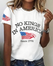 Retro No Kings In America Since 1776 Print T-Shirt
