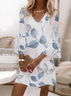 Women's Half Sleeve Summer White Floral Printing V Neck Daily Going Out Casual Midi H-Line Classic Dress