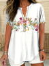 Casual Cotton Shawl Collar Loose Blouse