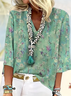 Shawl Collar Cotton Loose Elegant Blouse
