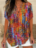 Cotton Elegant Shawl Collar Loose Blouse