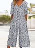 Vintage Floral V Neck Jumpsuit