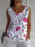 Loose Crew Neck Simple Floral T-Shirt