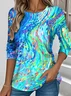 Loose Gradient Pattern Casual T-Shirt