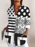 Color Block Casual Shirt Collar Regular Fit Shirt