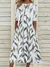 Women's Floral Print Round Neck Everyday Long Casual Shift Dress