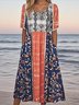 Cotton Casual Regular Fit Crew Neck Dress With No