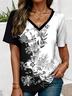 V Neck Casual Regular Fit T-Shirt