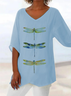 Women's Dragonfly Printed Casual Blouse