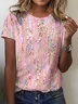 Women's Pink Patterm 3D Print Breast Cancer Awareness Tee