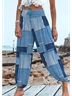 Multicolor Block Casual Loose Pants