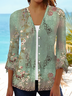 Women's Floral Print Casual Half Sleeve Cardigan