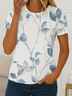 Women's Floral Print Casual Crew Neck Short Sleeve T-Shirt
