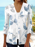 Women's Floral Print Casual Half Sleeve Cardigan