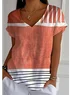 Casual Jersey Loose Striped T-Shirt