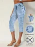 Regular Fit Casual Faux Denim Print Graphic Pants