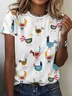 Vintage Regular Fit Cotton Bird T-Shirt