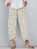 Cotton Floral Regular Fit Casual Pants