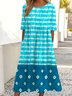 Casual Loose Crew Neck Dress With No