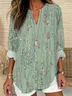 Women's Printed Casual V-Neck Shirt