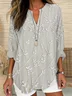 Women's Floral Print Casual V-Neck Shirt