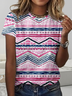 Casual Multicolor Block Crew Neck T-Shirt