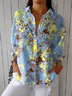 Floral Shirt Collar Casual Loose Shirt