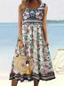 Regular Fit Cotton Floral Casual Dress With No