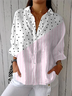 Loose Casual Polka Dots Shirt Collar Shirt