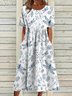 Casual Round Neck Half Sleeve Printed Dress