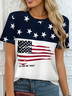 Women's In God We Trust Printed Casual Round Neck Short Sleeve T-Shirt