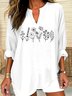 Regular Fit Geometric Casual V Neck Shirt