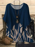 Abstract Graphic Crew Neck Vintage Dolman Sleeve Loose T-Shirt