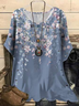 Loose Crew Neck Casual Linen Dolman Sleeve T-Shirt