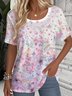 Gradient Pattern Casual Jersey Crew Neck T-Shirt