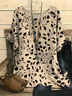 Women's Short Sleeve T-shirt Summer Khaki Leopard Printing Crew Neck Daily Going Out Casual Top