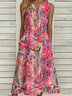 Loose Buckle Casual Dress With No